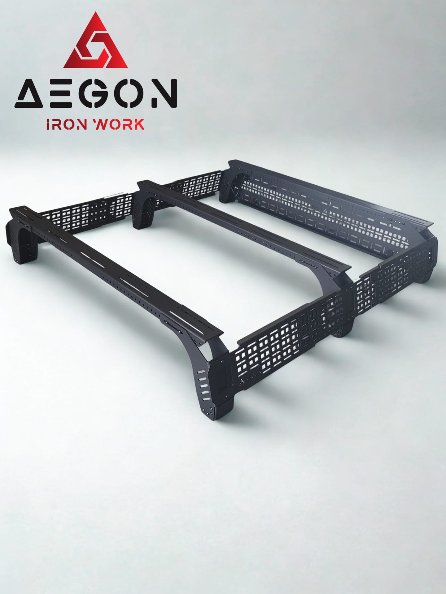 Heavy-duty 1200 lbs static load rated aluminum rack designed for large rooftop tents (RTT).