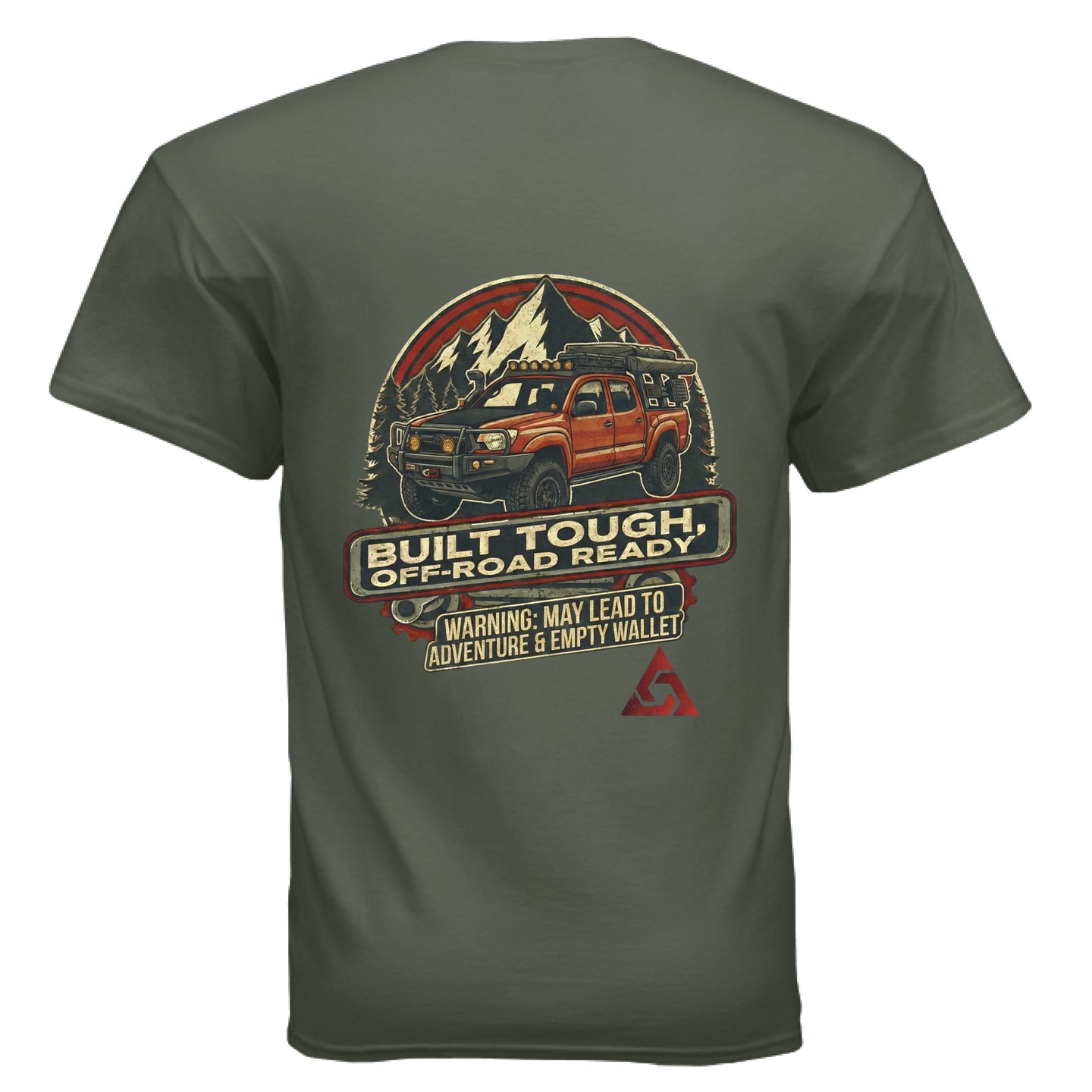 AEGON Warning Label T shirt - MILITARY GREEN - BACK