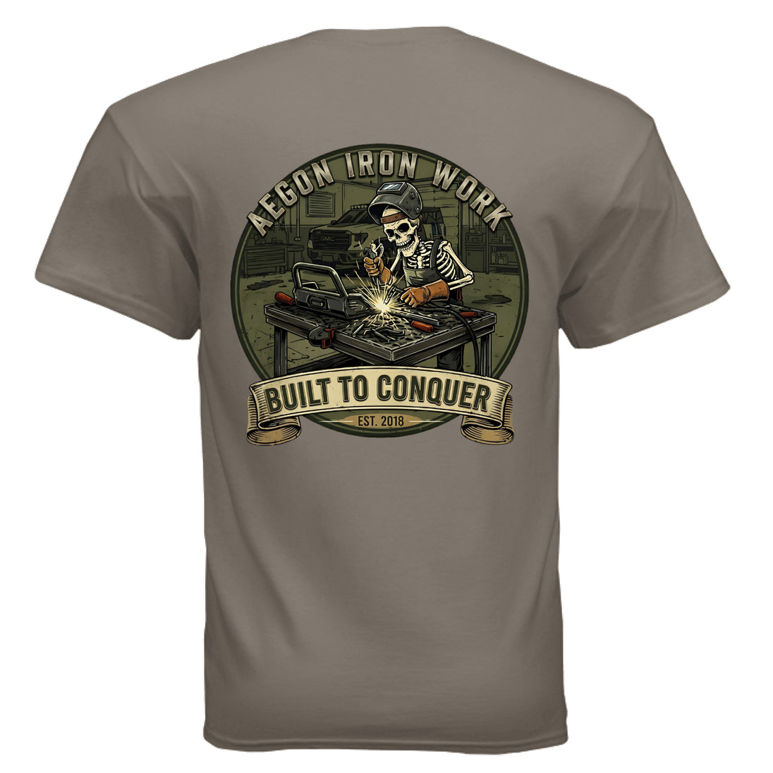 Aegon 'Til Death Welding T-Shirt - BROWN SAVANA - BACK