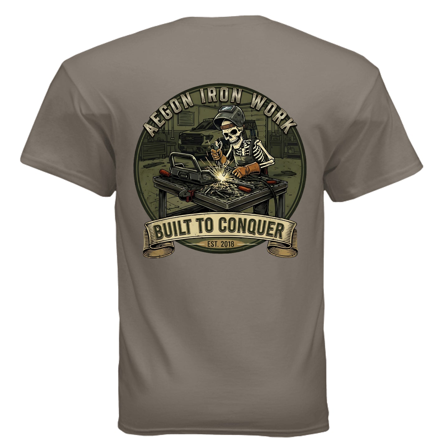 Aegon 'Til Death Welding T-Shirt - BROWN SAVANA - BACK