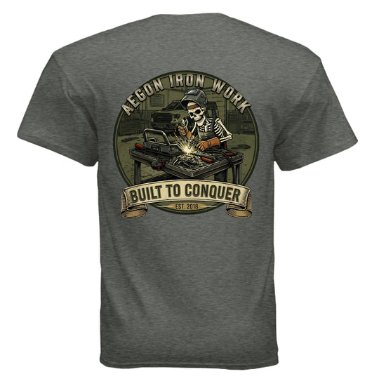 Aegon 'Til Death Welding T-Shirt - HEATHER MILITARY GREEN - BACK