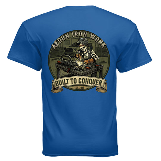 Aegon 'Til Death Welding T-Shirt - NEON BLUE - BACK