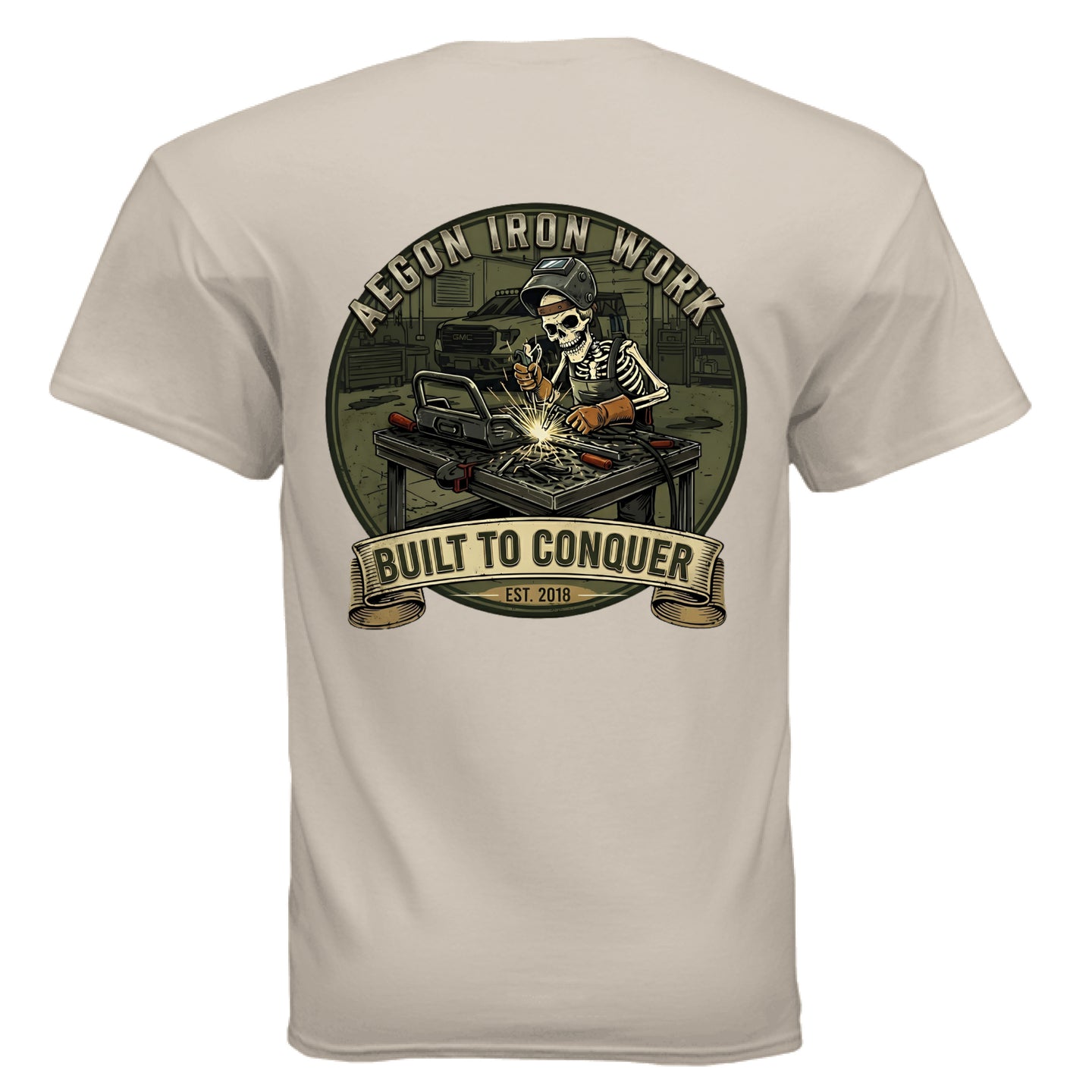 Aegon 'Til Death Welding T-Shirt - SAND - BACK