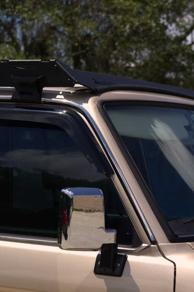 Complete AEGON roof rack kit including aluminum side rails, crossbars, and 2 wind deflectors.