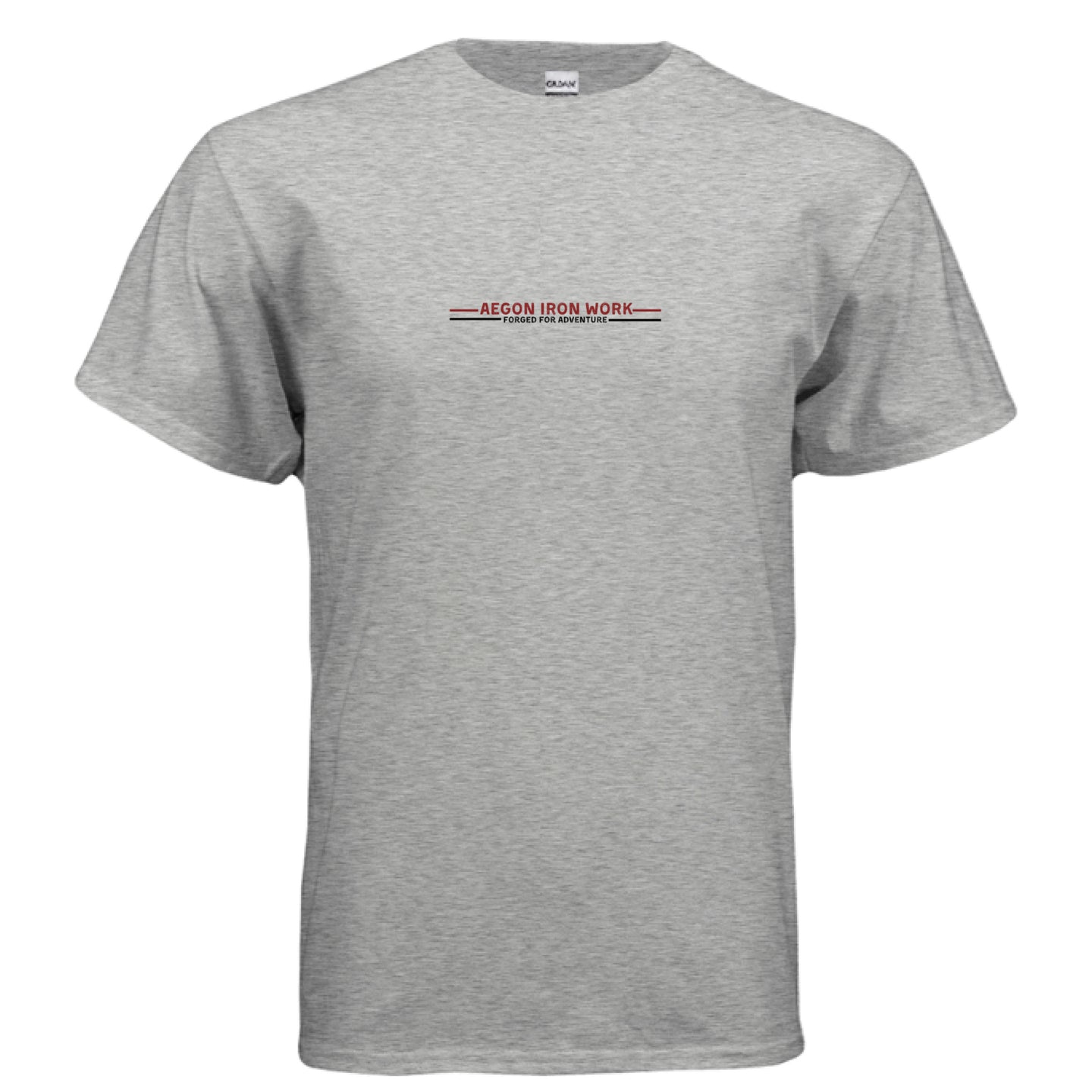 Anatomy of an Overland t-shirt in charcoal grey with a technical Tundra build blueprint by Aegon Ironwork. - SPORT GREY - FRONT
