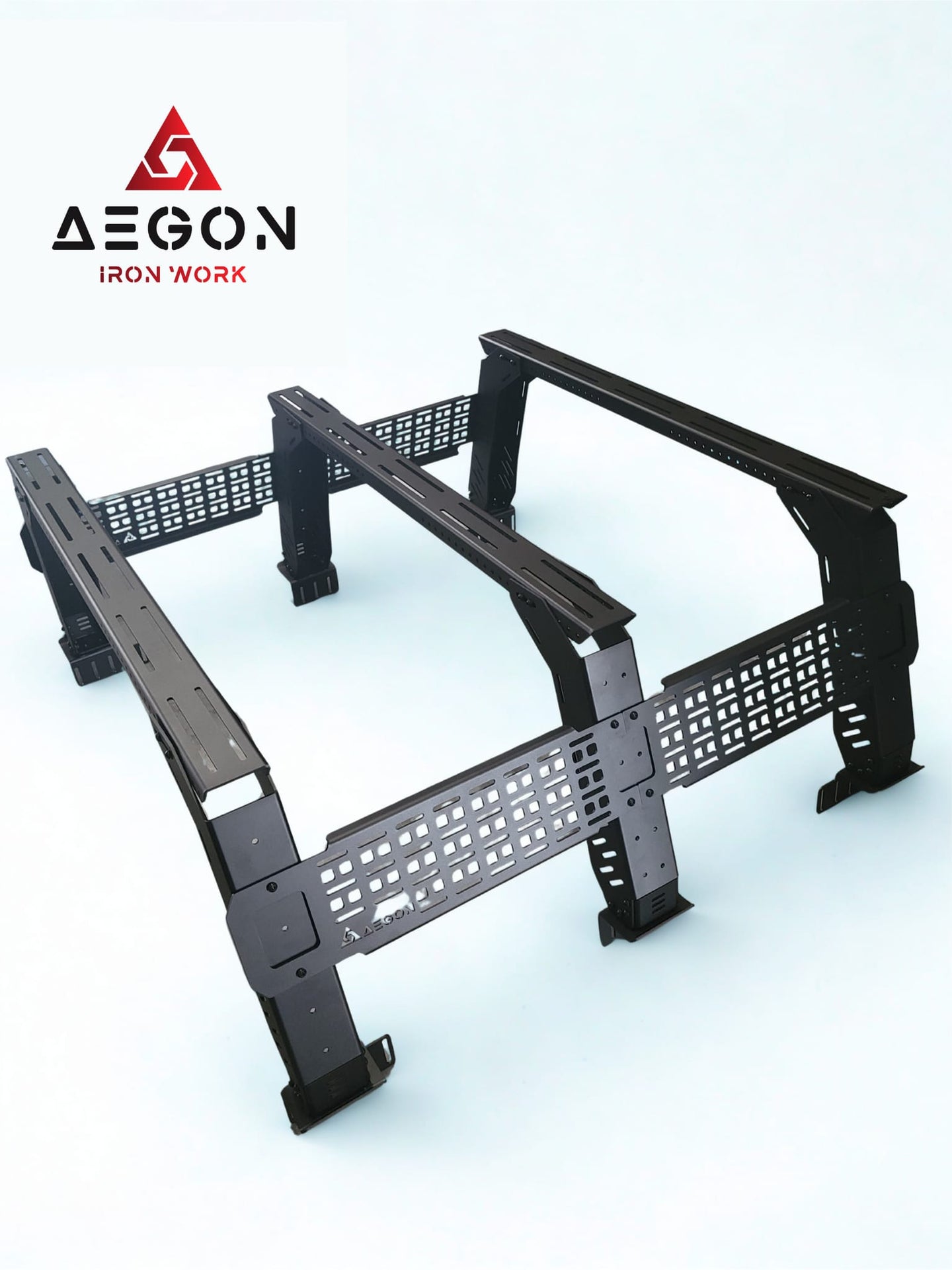 Complete mounting hardware included for easy installation of the AEGON adjustable rack.