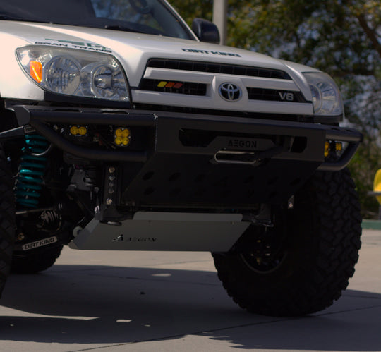 Side profile of the sleek, low-profile front steel bumper for 2003-2009 4Runner.