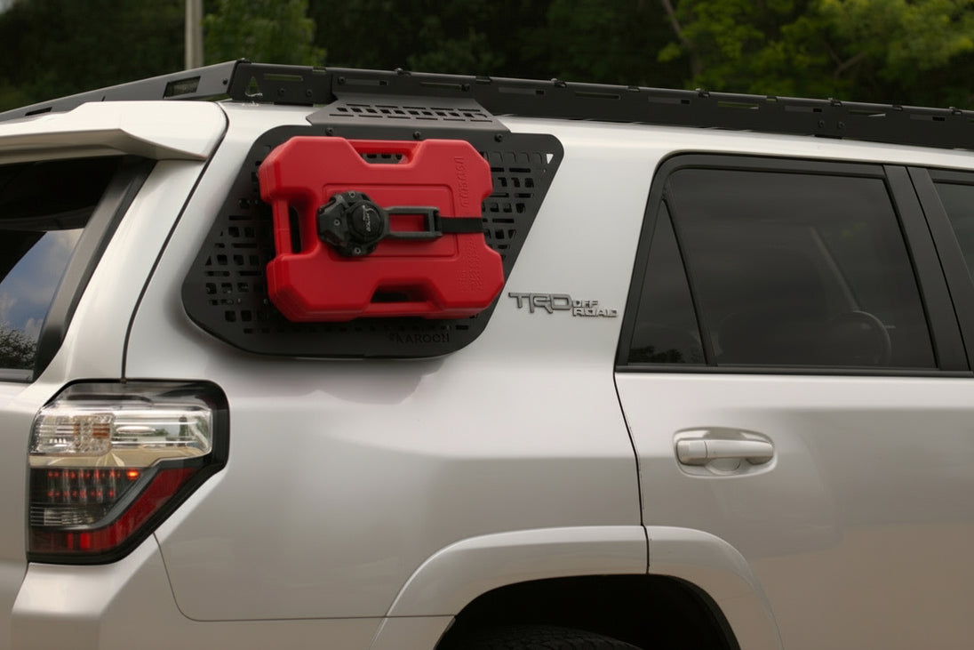 Tactical cargo panel for Toyota 4Runner supporting up to 120 lbs static load for heavy gear organization.