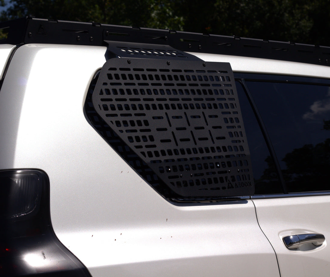 One-piece Molle panel set for Lexus GX 460 including all necessary installation hardware and black powder-coated finish.