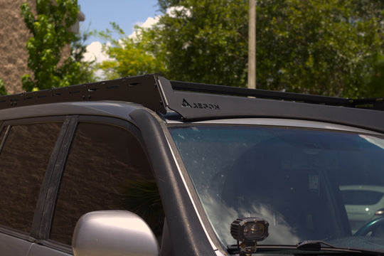 Complete Lexus GX 470 roof rack kit including 5 crossbars, 2 side rails, and all necessary assembly hardware.