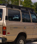 Lightweight and rust-proof aluminum cargo rack for classic Land Cruiser FJ60 and FJ62.